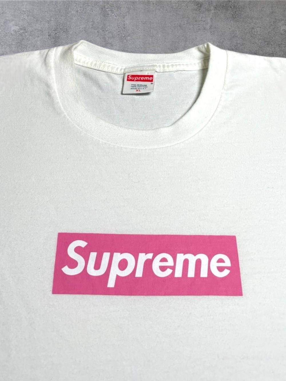 Supreme Box Logo Bogo Pink White 2005 T Shirt Size XL White Rare
